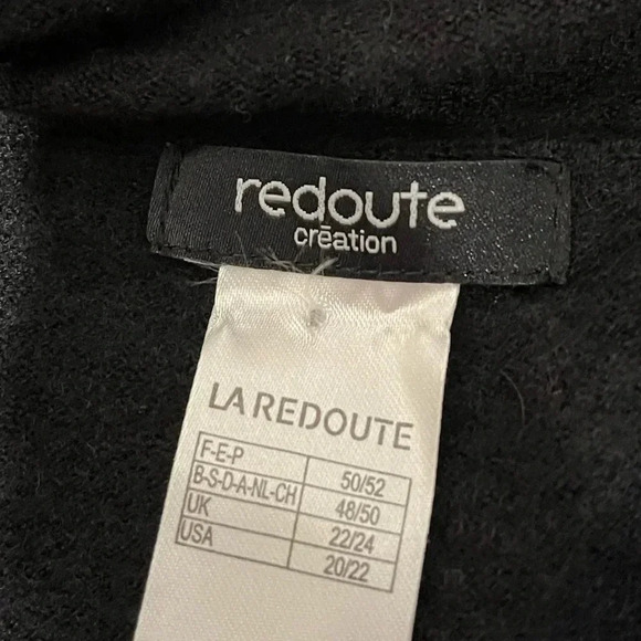 LA REDOUTE 50% wool asymmetrical black cardigan size 20/22 - Picture 3 of 8
